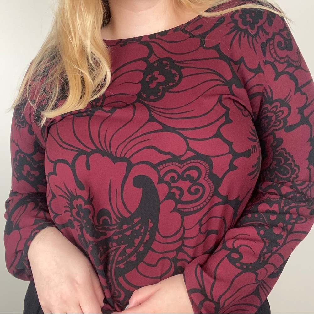Loft Maroon Paisley Blouse